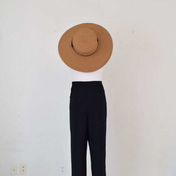 Vintage 80s Gathered Waist‎ Black Lounge Rayon Pants size 12 | 30-34 waist - Picture 10 of 10